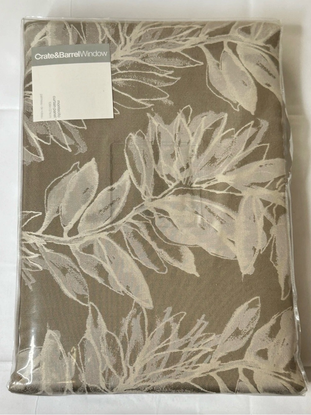 Crate & Barrel Window Montecito 100% Cotton Curtain Panel 53" x 108" - NEW